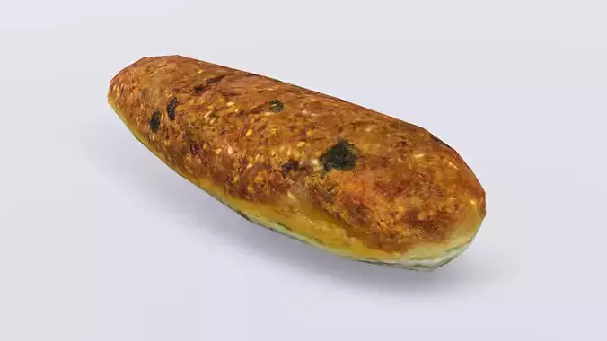 Pork floss bread Lowpoly Scanned AR VR Game Asset  Low-poly 3D model