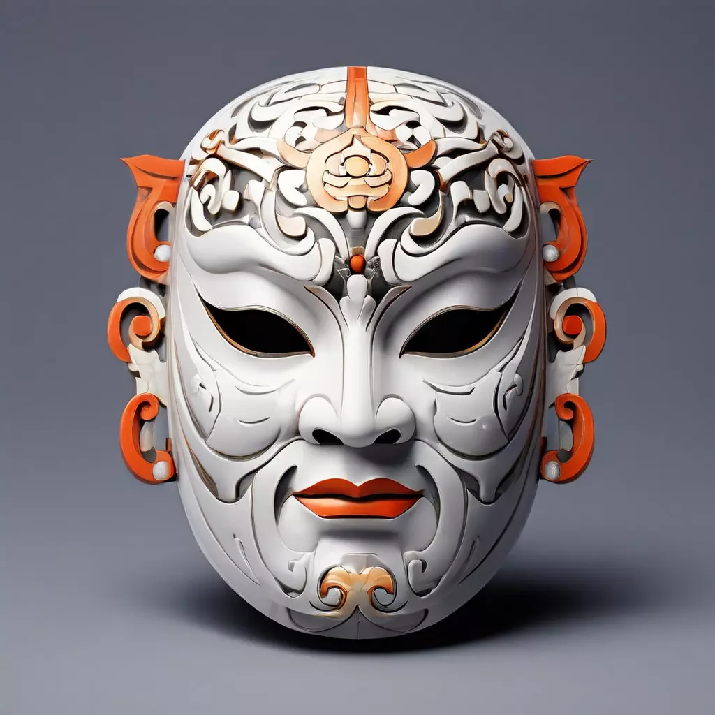 Intricate Chinese Opera Mask 3D Model Low-poly 3D model_0