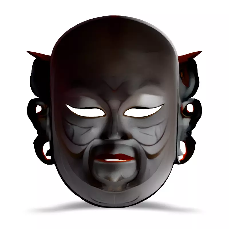 Intricate Chinese Opera Mask 3D Model Low-poly 3D model_6