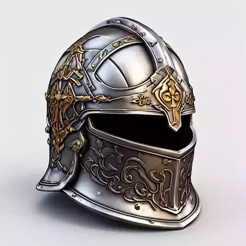 Ornate Fantasy Knight Helmet