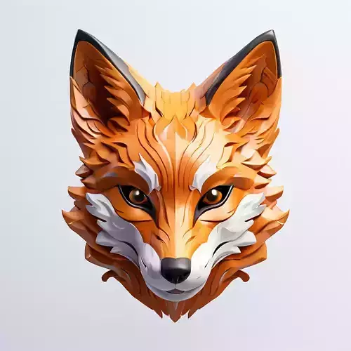 Stylized LowPoly Fox Head Low-poly 3D model