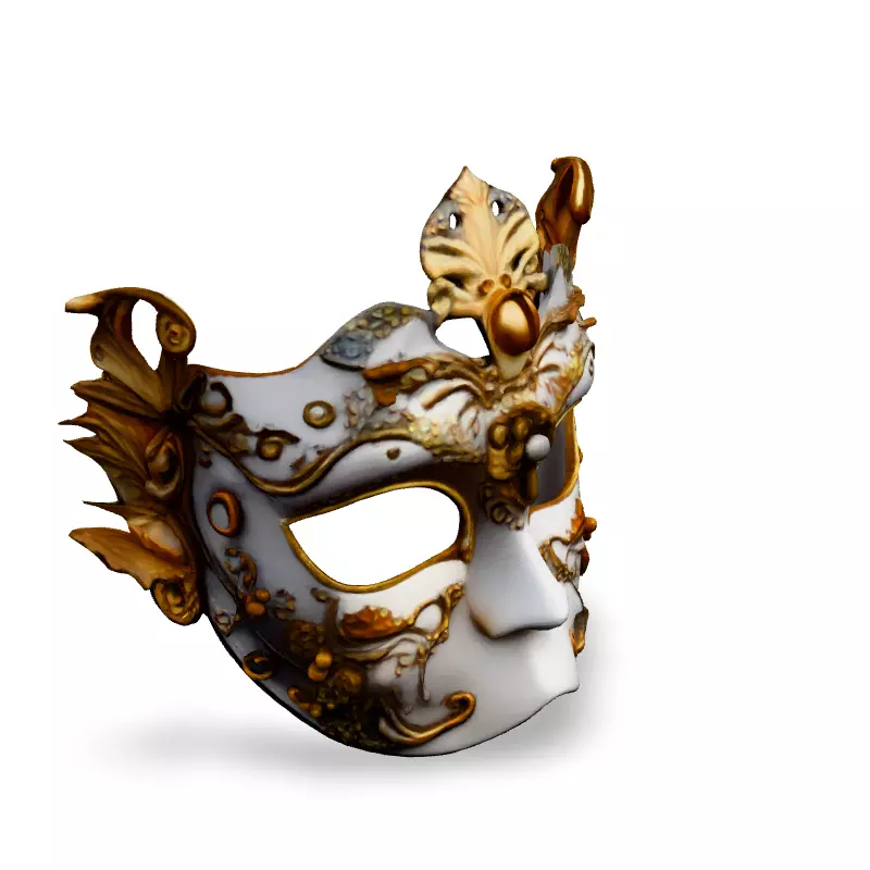 Elegant Venetian Carnival Mask 3D Model Low-poly 3D model_2