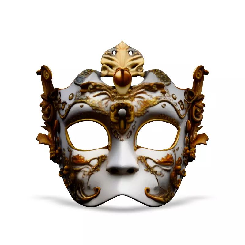Elegant Venetian Carnival Mask 3D Model Low-poly 3D model_3