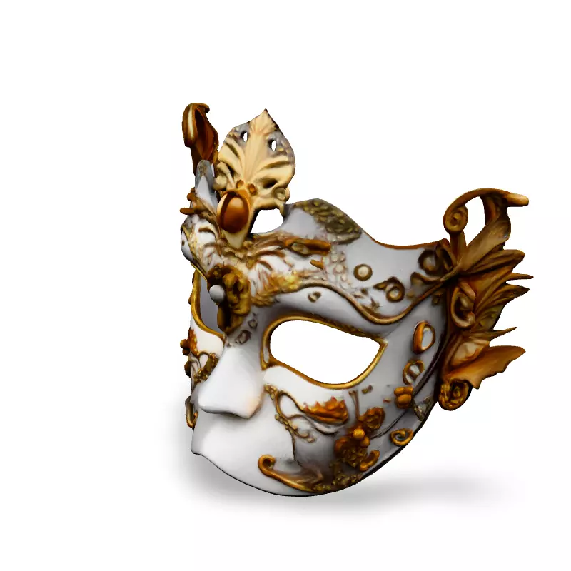 Elegant Venetian Carnival Mask 3D Model Low-poly 3D model_1