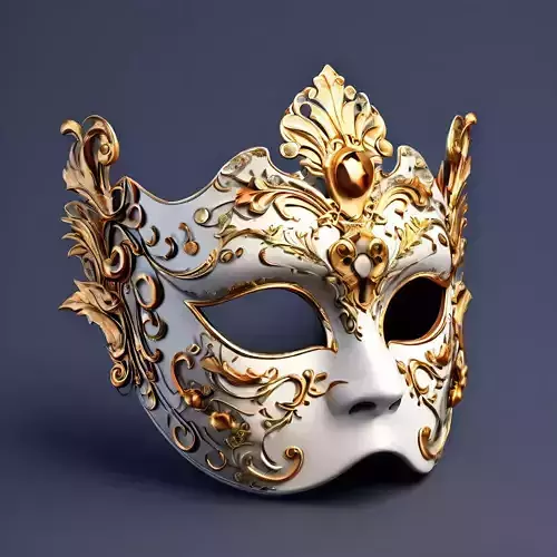 Elegant Venetian Carnival Mask 3D Model Low-poly 3D model