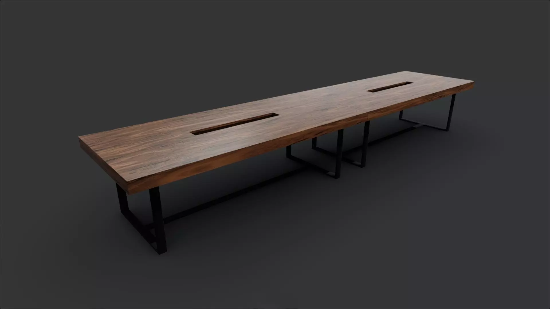 Industrial Style Conference Table 3D model_2