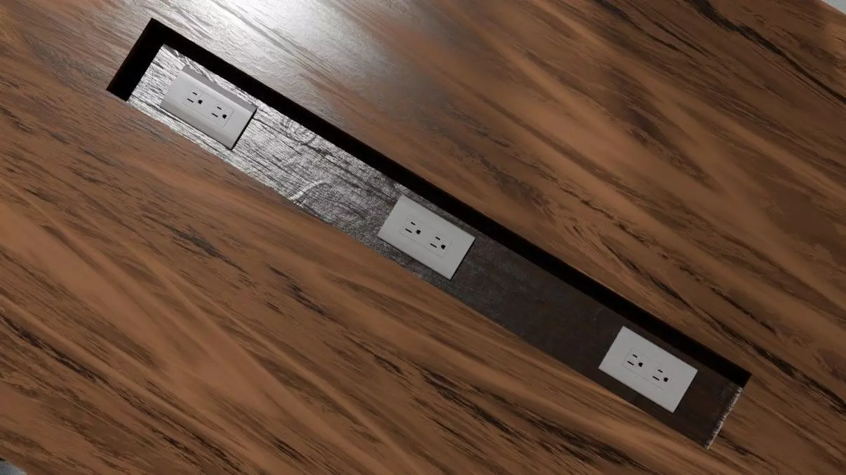 Industrial Style Conference Table 3D model_1