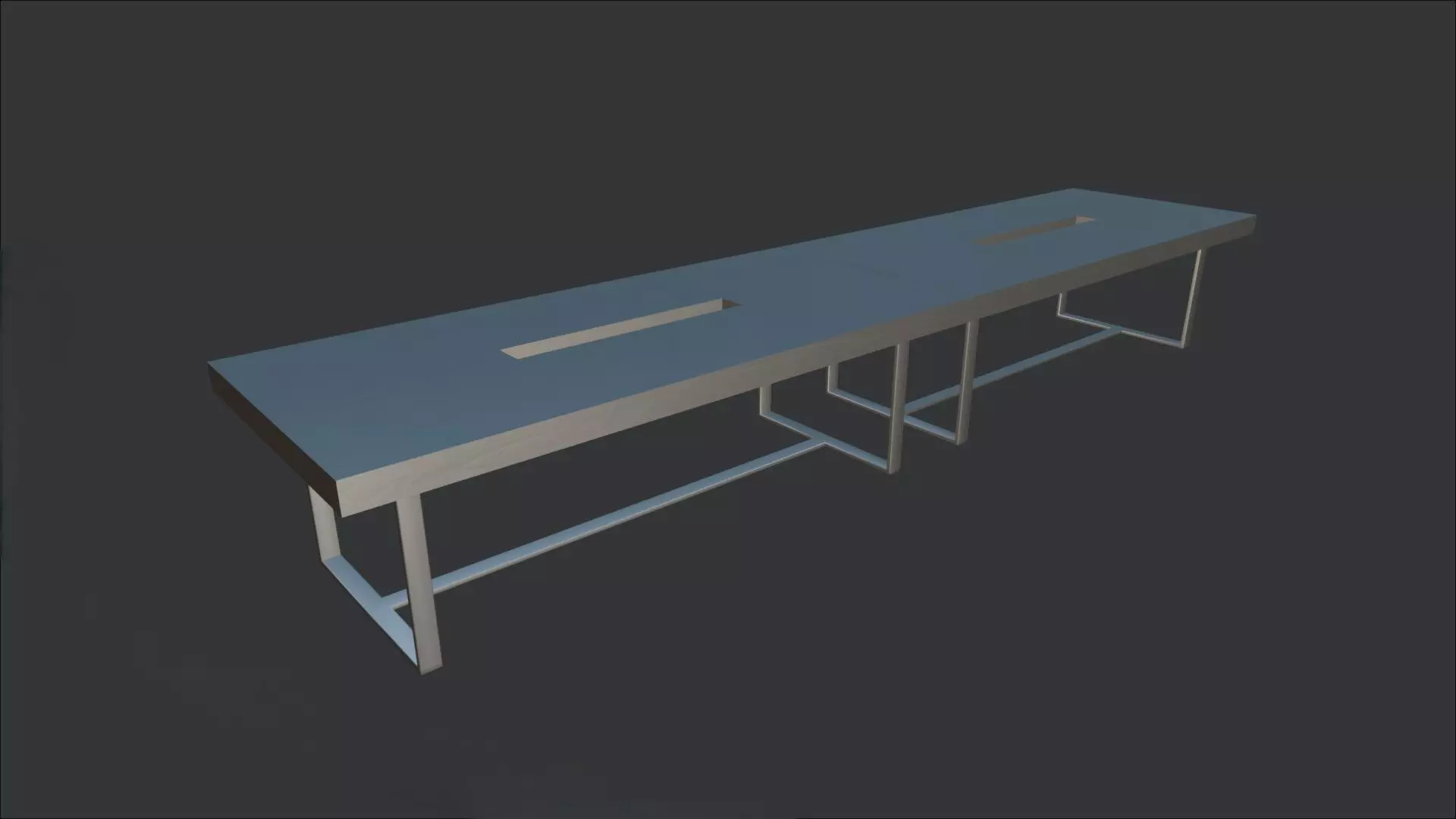 Industrial Style Conference Table 3D model_3