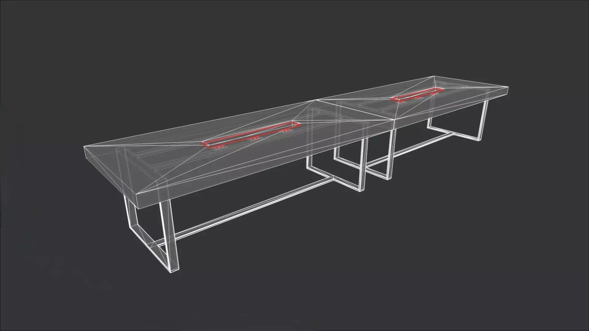 Industrial Style Conference Table 3D model_4