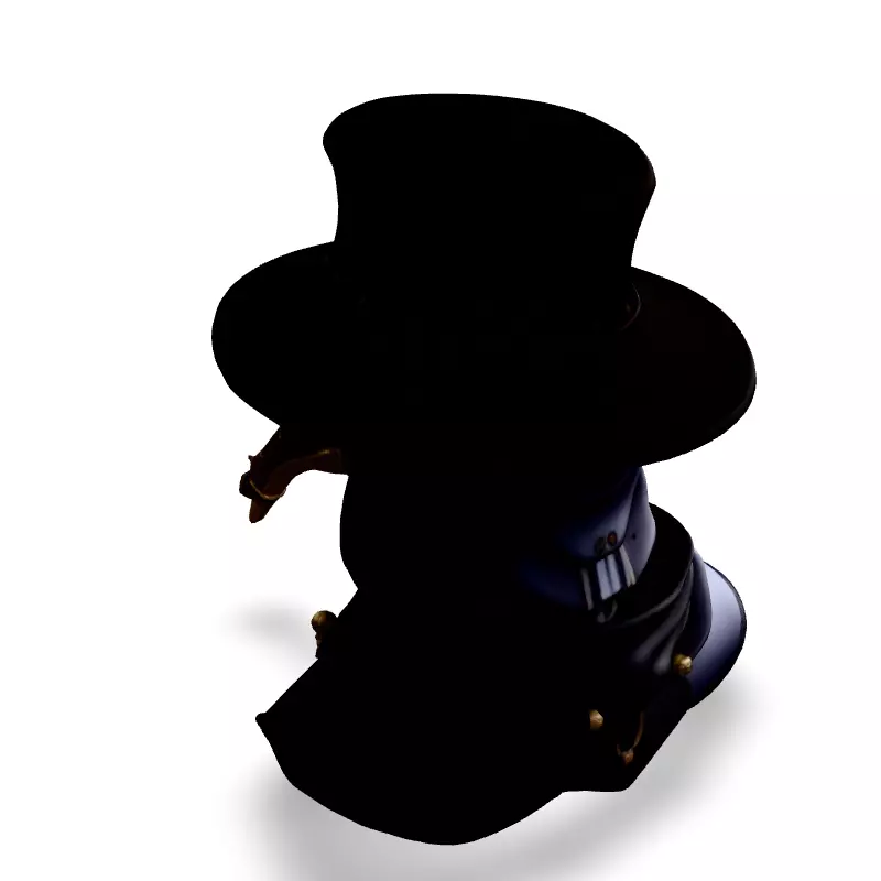 Steampunk Plague Doctor Bust Low-poly 3D model_4