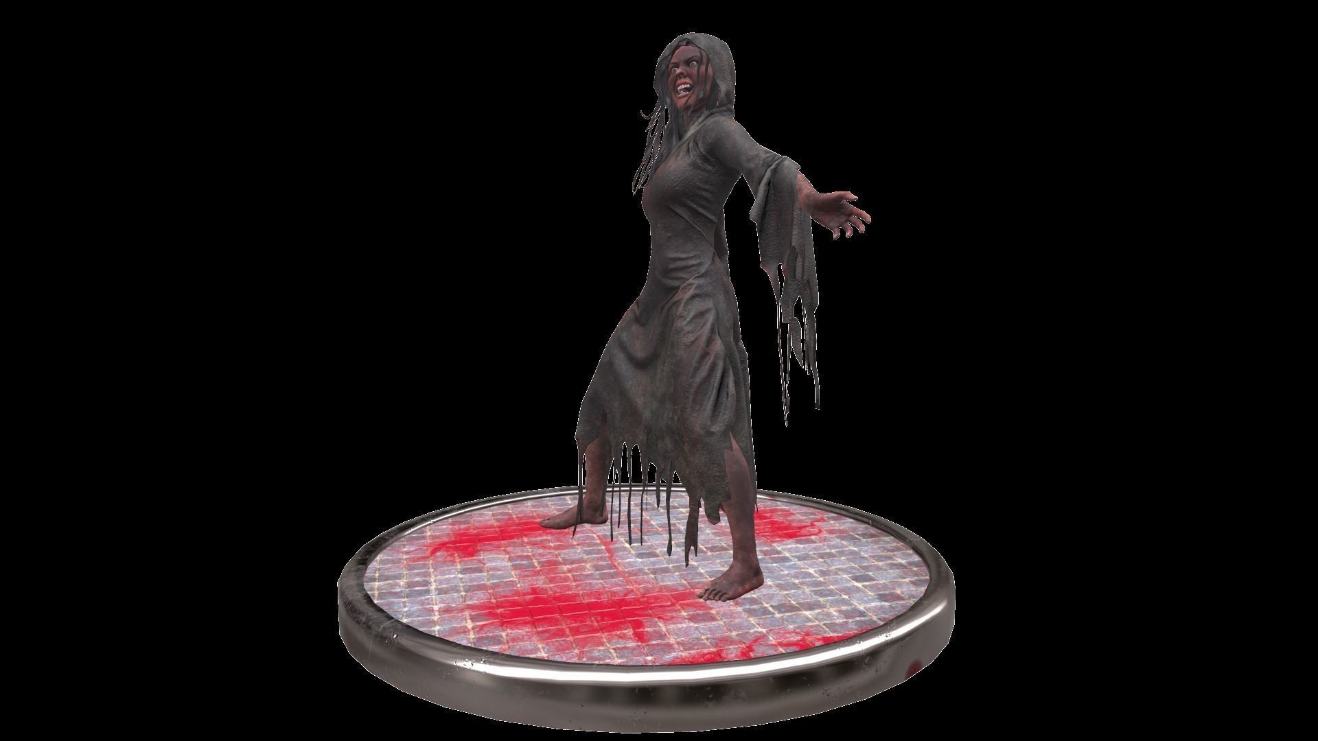 PBR Lowpoly Character Female Low-poly 3D model_7