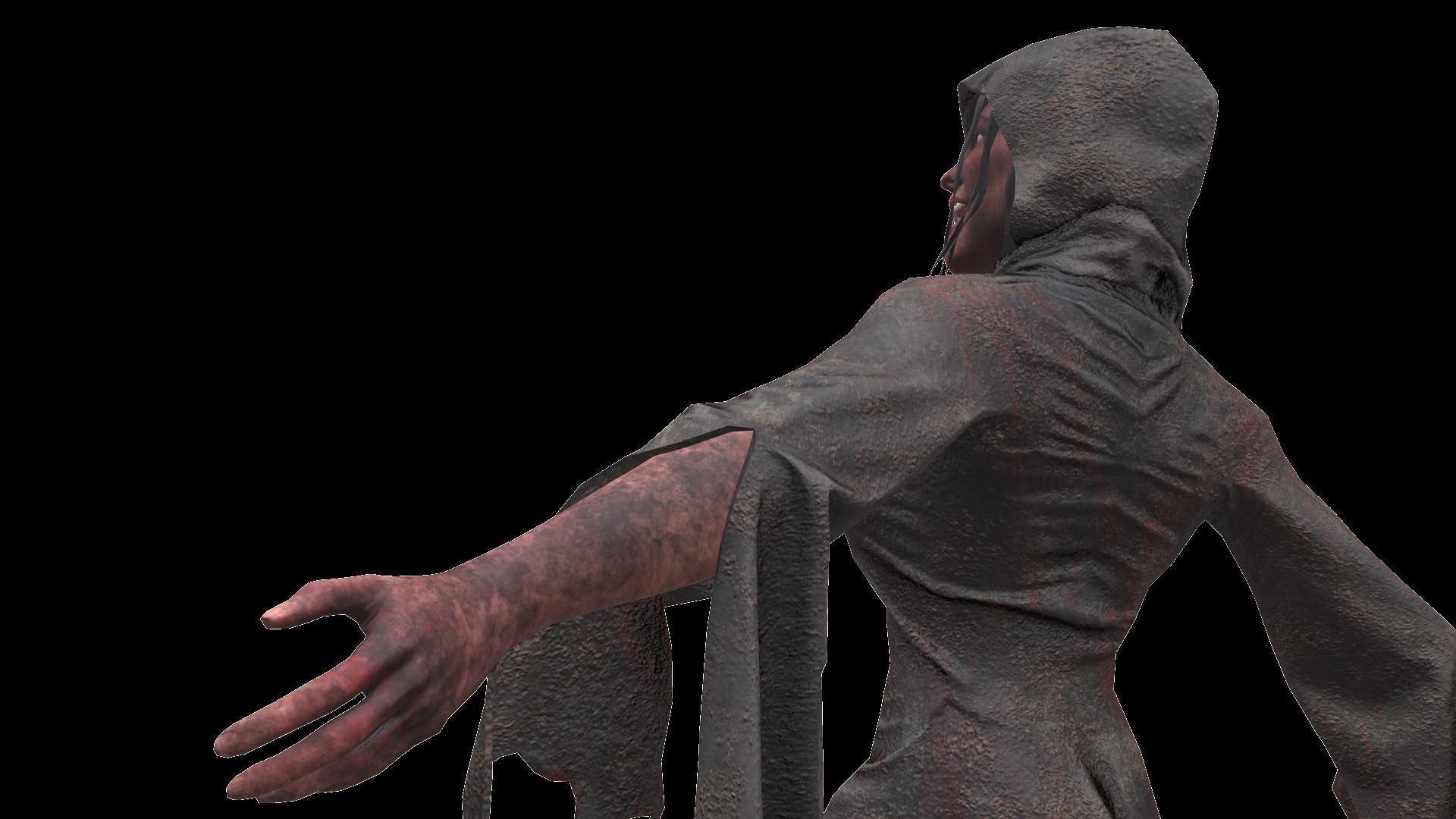 PBR Lowpoly Character Female Low-poly 3D model_4