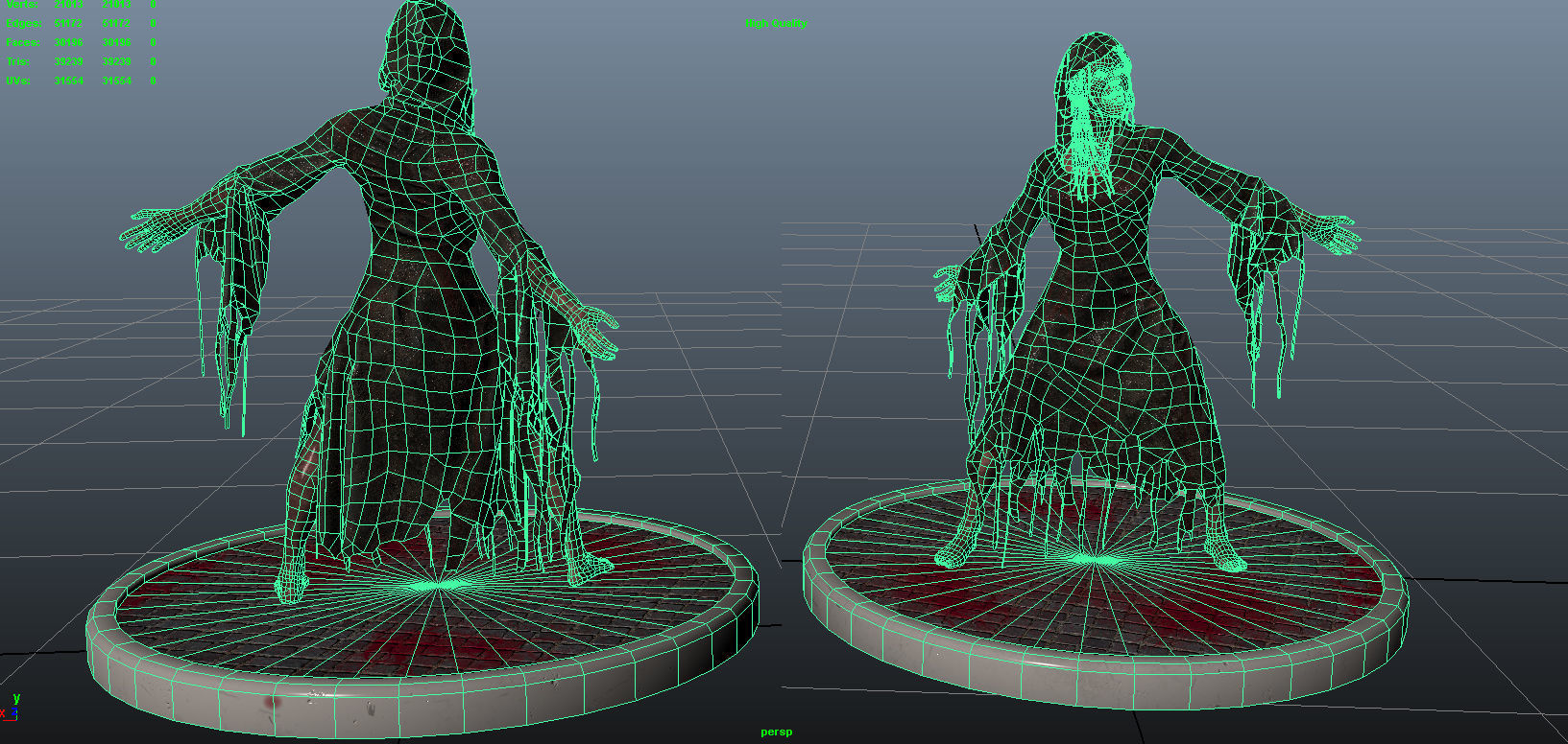 PBR Lowpoly Character Female Low-poly 3D model_2