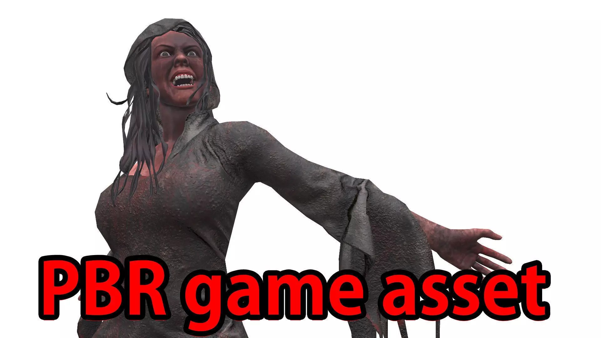 PBR Lowpoly Character Female Low-poly 3D model_0