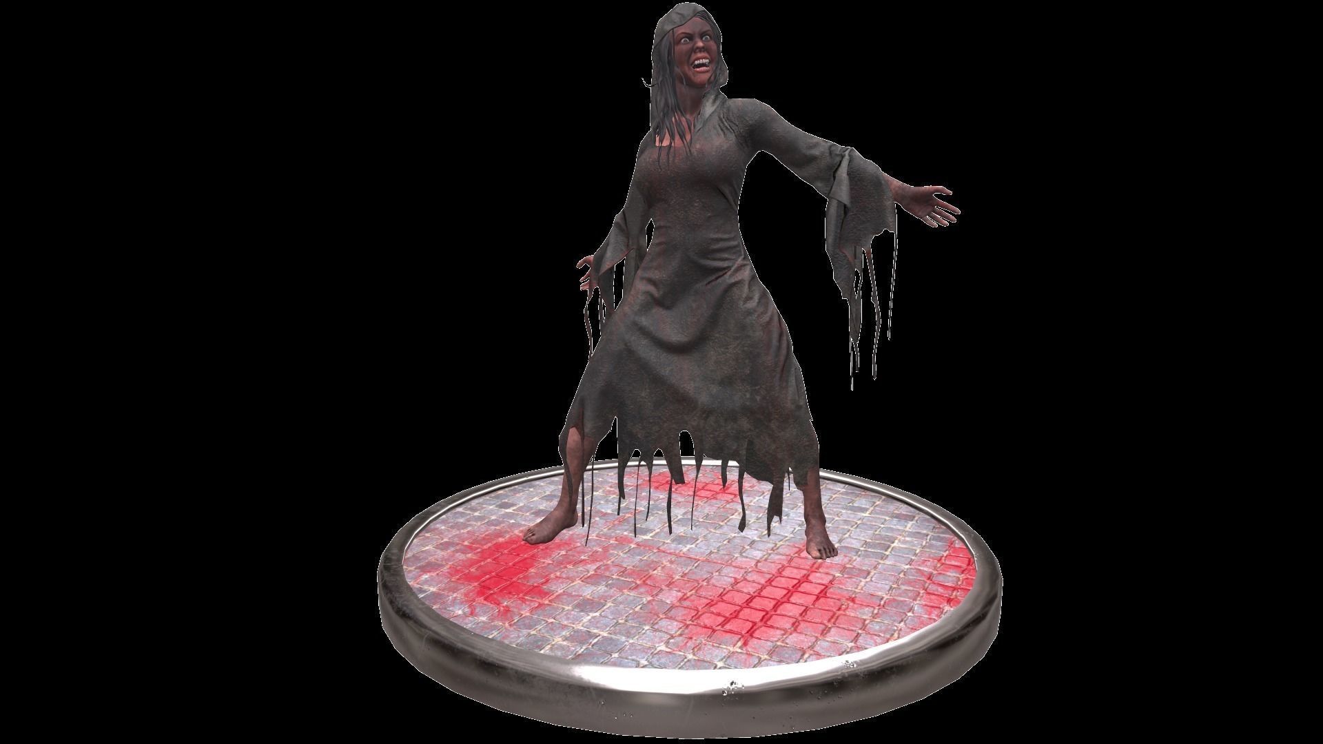 PBR Lowpoly Character Female Low-poly 3D model_11