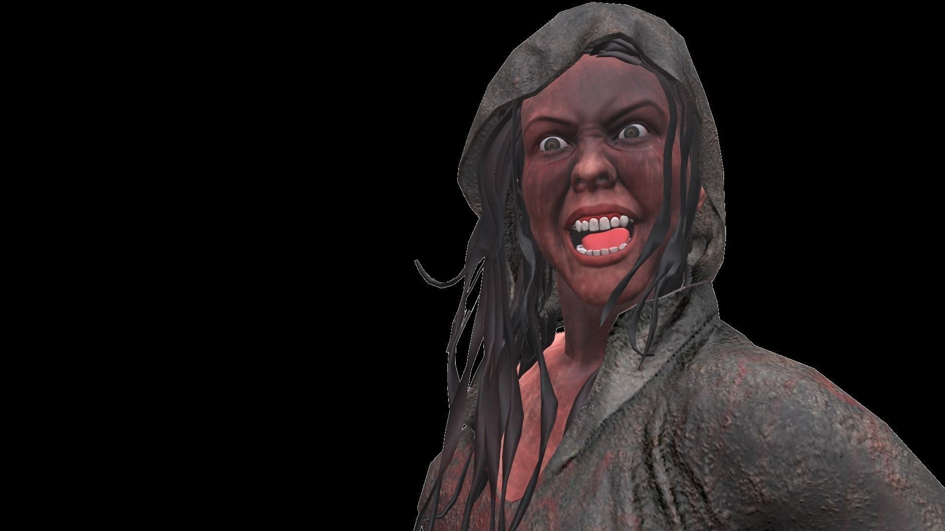 PBR Lowpoly Character Female Low-poly 3D model_3