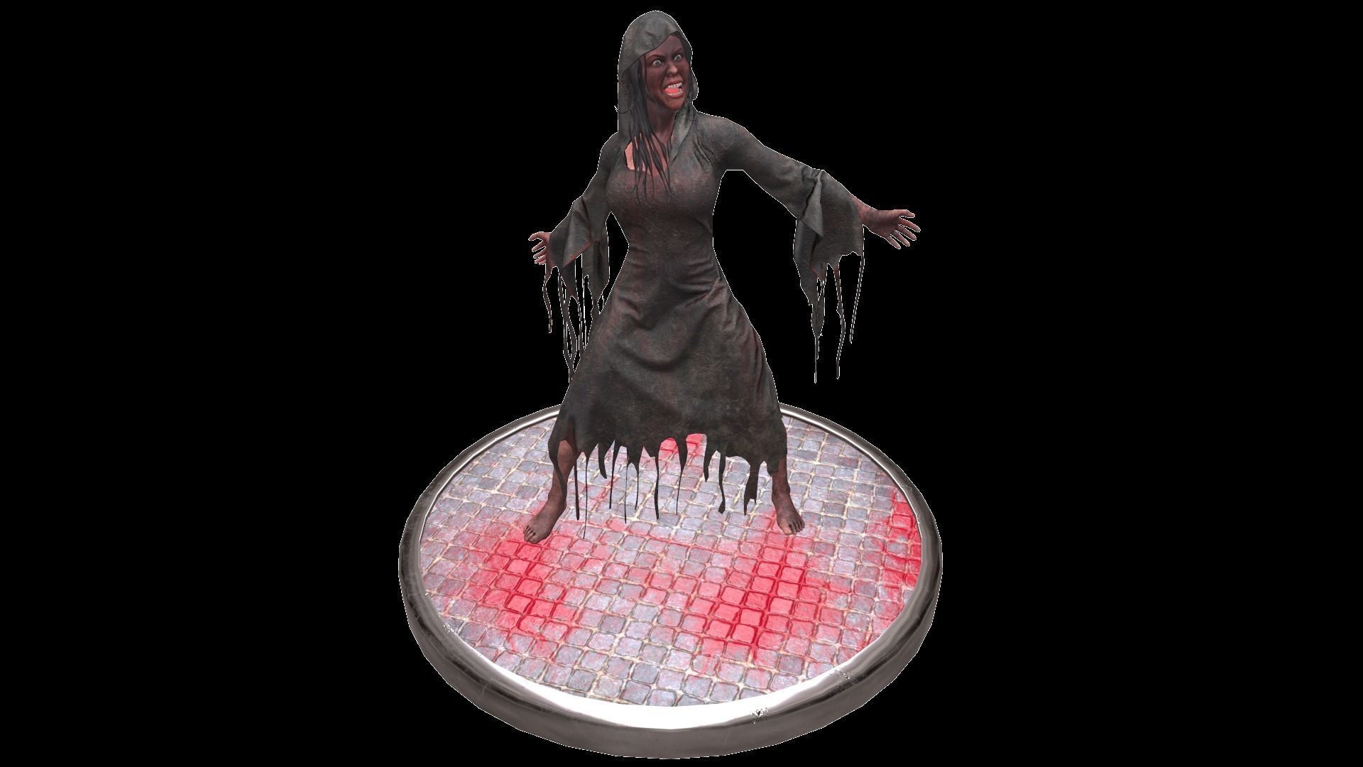 PBR Lowpoly Character Female Low-poly 3D model_9