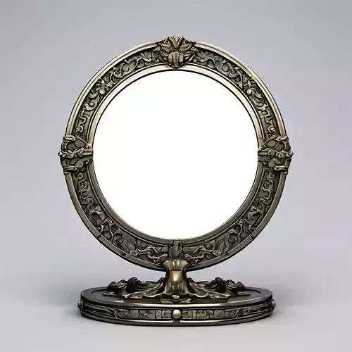 Antique Oval Table Mirror 3D Model Low-poly 3D model