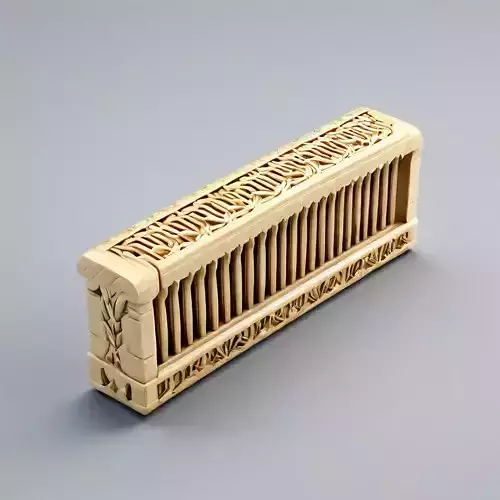 Ornate Balustrade Section Architectural Detail Low-poly 3D model Ornate Balustrade Section Architectural Detail Low-poly 3D model