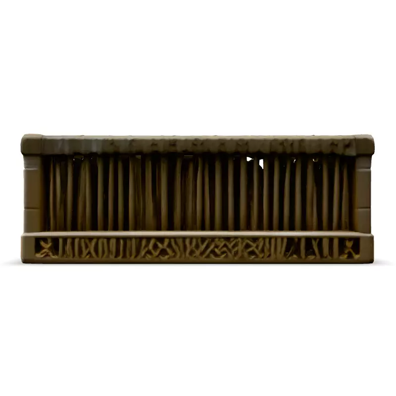 Ornate Balustrade Section Architectural Detail Low-poly 3D model_6