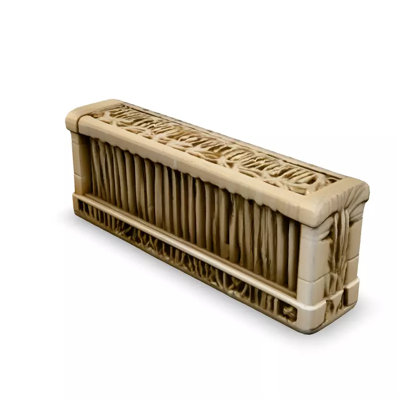 Ornate Balustrade Section Architectural Detail Low-poly 3D model_1