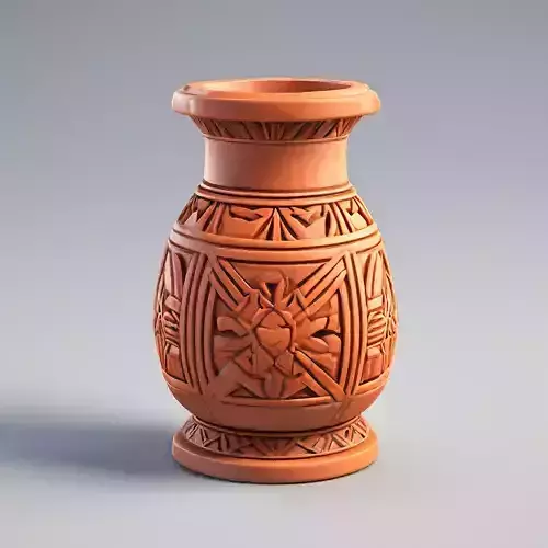 Ornate Clay Vase 3D Model