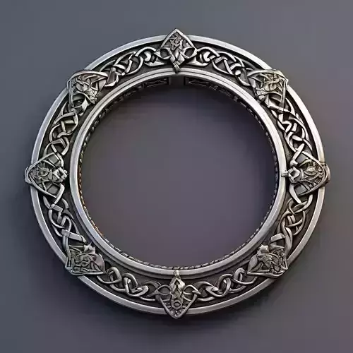 Intricate Celtic Knot Circle Frame Low-poly 3D model