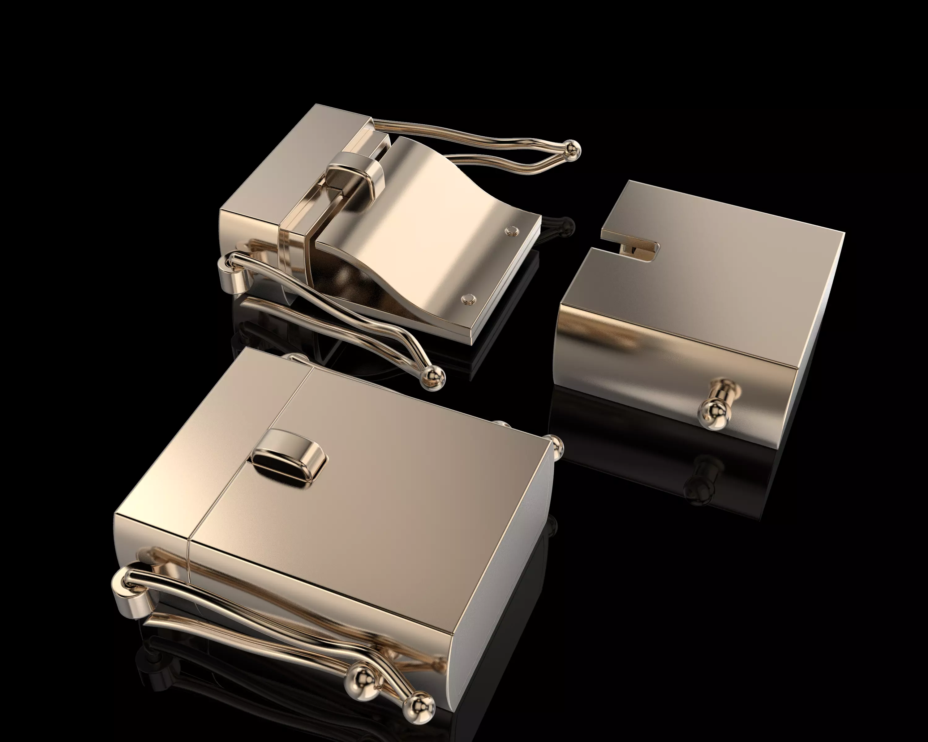 Jewelry CLASP Lock for bracelet 15mm width STL ready for Print 3D print model_3