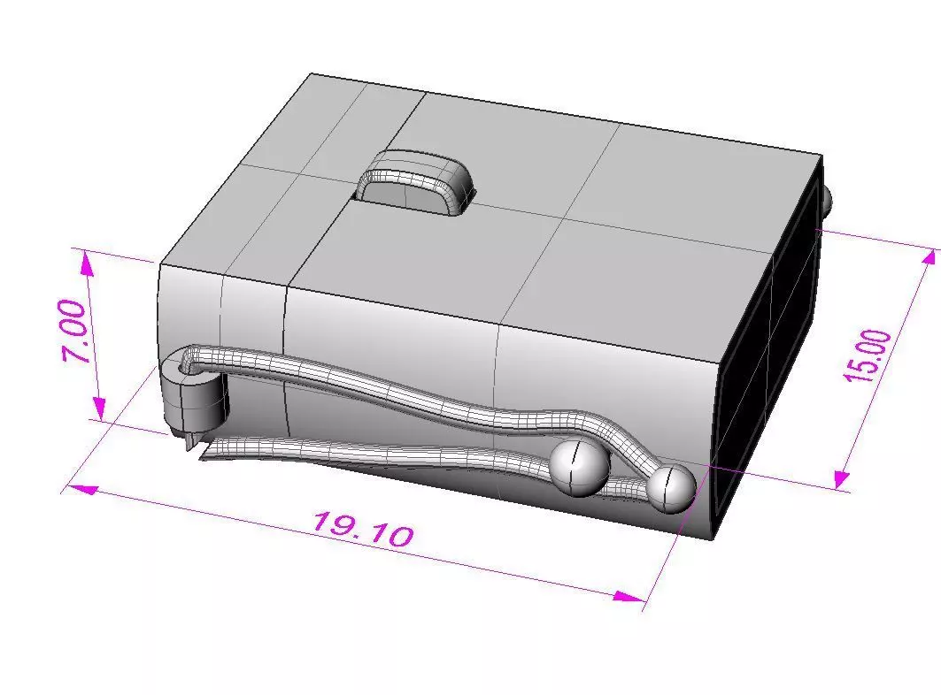 Jewelry CLASP Lock for bracelet 15mm width STL ready for Print 3D print model_8
