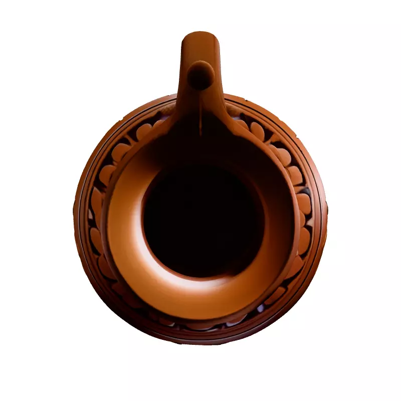 Ancient Clay Jug with Floral Design Low-poly 3D model_7