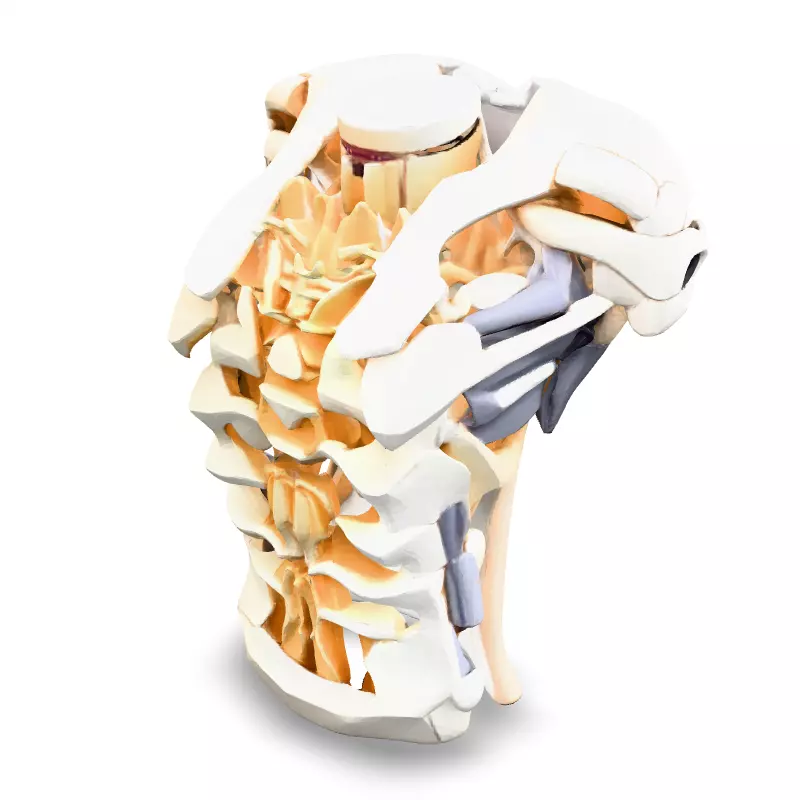 SciFi Robotic Torso and Neck Low-poly 3D model_1