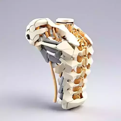 SciFi Robotic Torso and Neck Low-poly 3D model SciFi Robotic Torso and Neck Low-poly 3D model