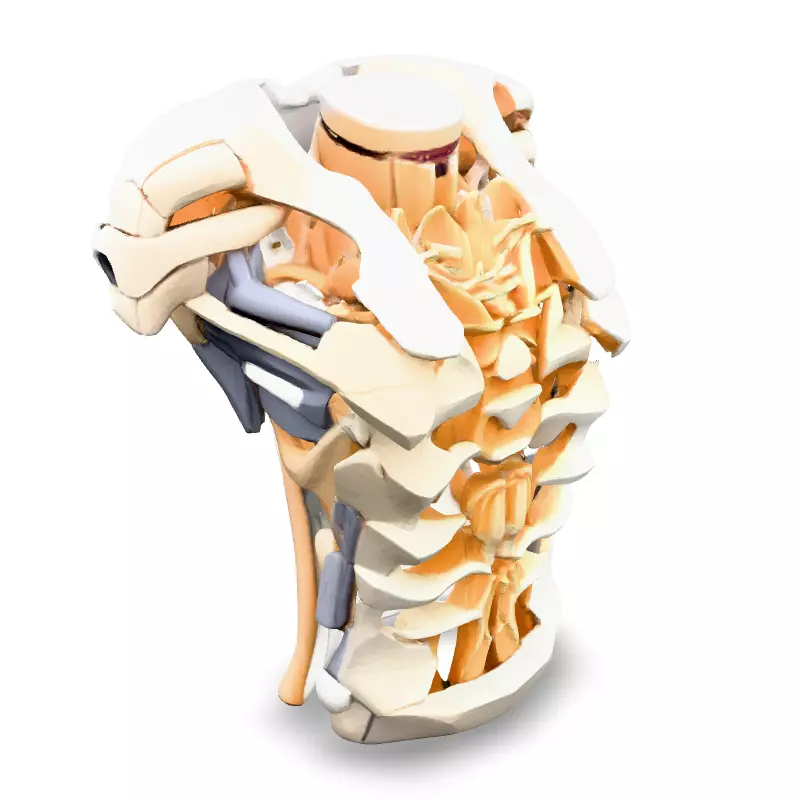 SciFi Robotic Torso and Neck Low-poly 3D model_2