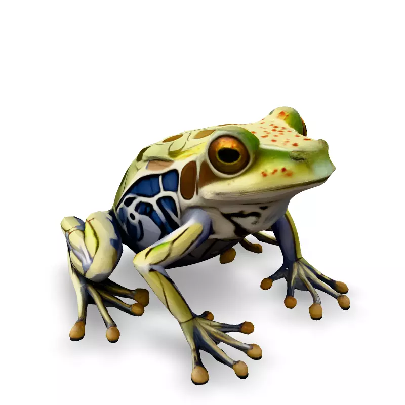 Stylized SemiTransparent Frog Low-poly 3D model_2