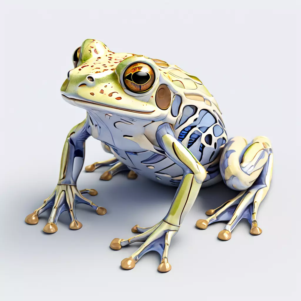 Stylized SemiTransparent Frog Low-poly 3D model_0
