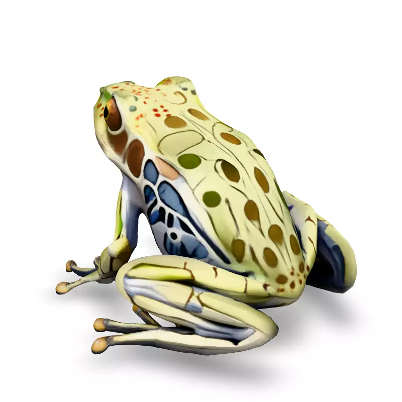 Stylized SemiTransparent Frog Low-poly 3D model_4