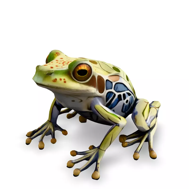 Stylized SemiTransparent Frog Low-poly 3D model_1