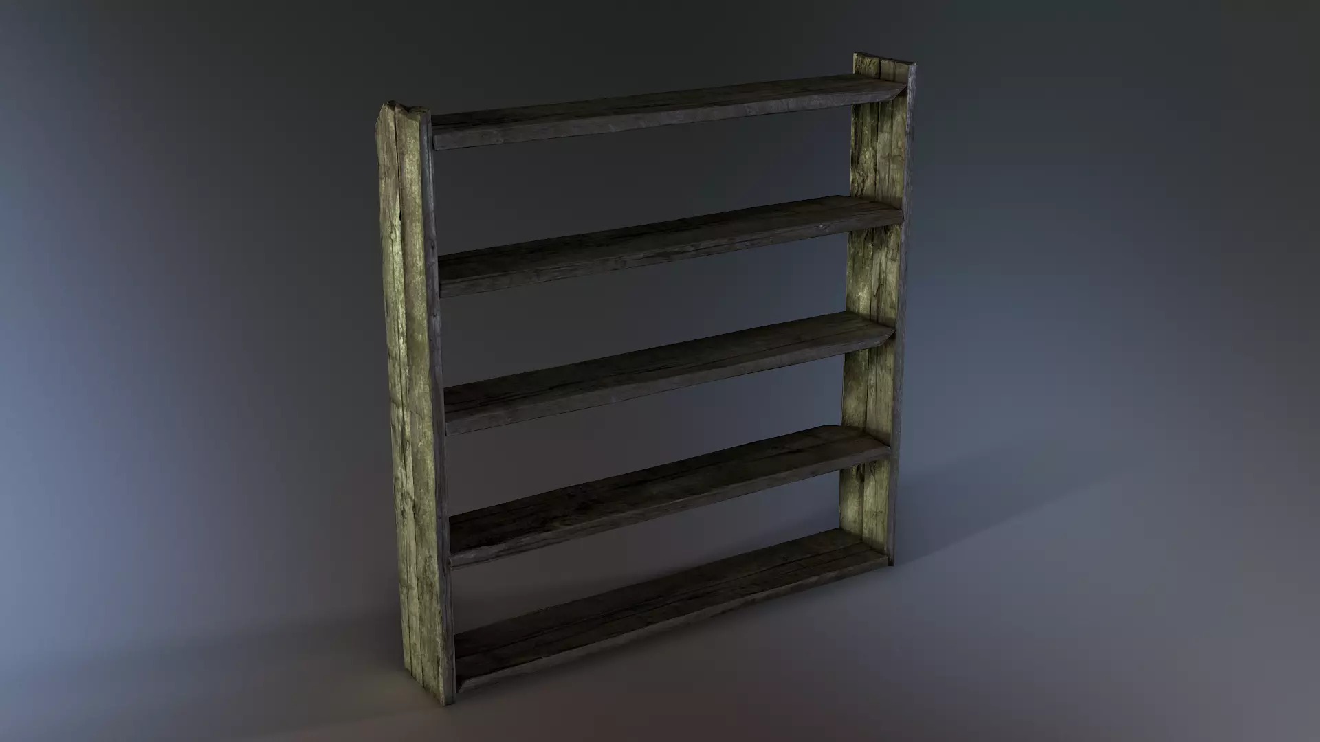 Wooden Shelves Low-poly 3D model
