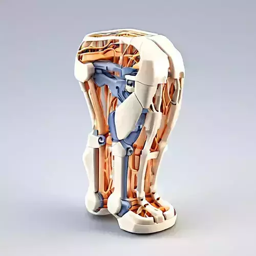 SciFi Robotic Legs with Internal Structure Low-poly 3D model SciFi Robotic Legs with Internal Structure Low-poly 3D model