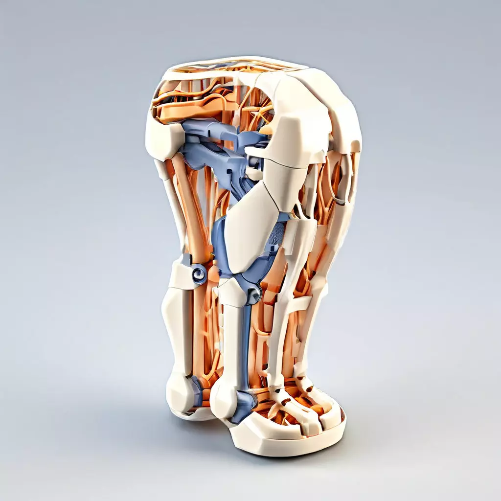 SciFi Robotic Legs with Internal Structure Low-poly 3D model_0