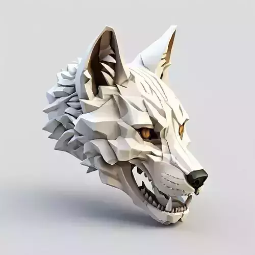 LowPoly Geometric Wolf Head