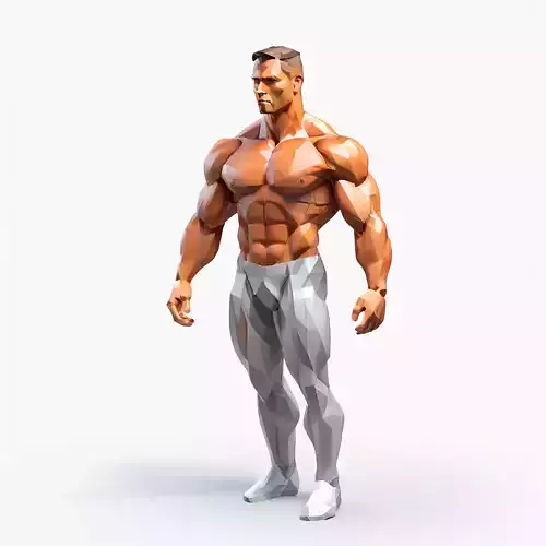 Low Poly Muscular Male Figure Low-poly 3D model