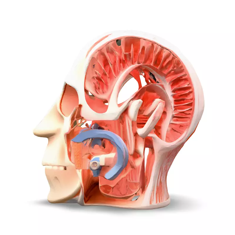 Anatomical Human Head Cutaway Model Low-poly 3D model_3