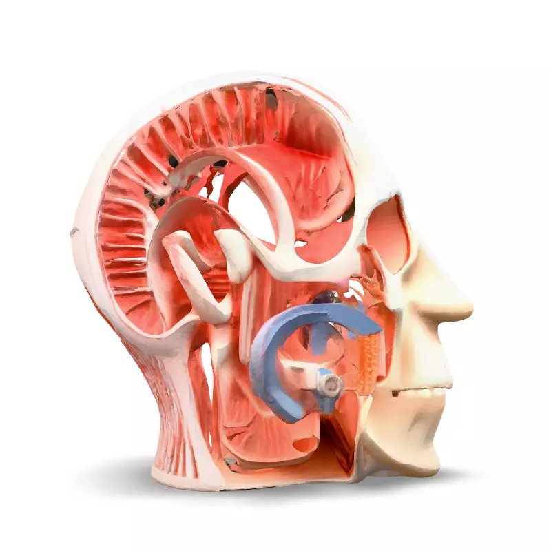 Anatomical Human Head Cutaway Model Low-poly 3D model_6