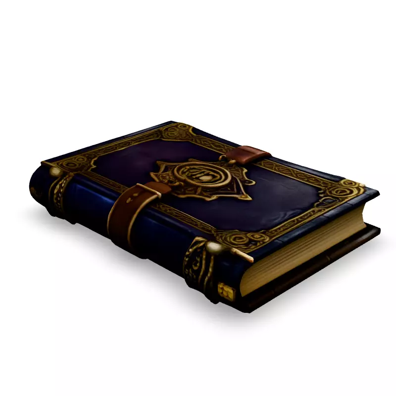 Ornate LeatherBound Antique Book Low-poly 3D model_2
