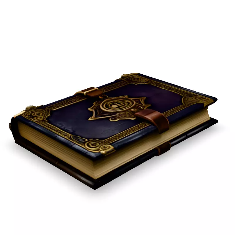 Ornate LeatherBound Antique Book Low-poly 3D model_1