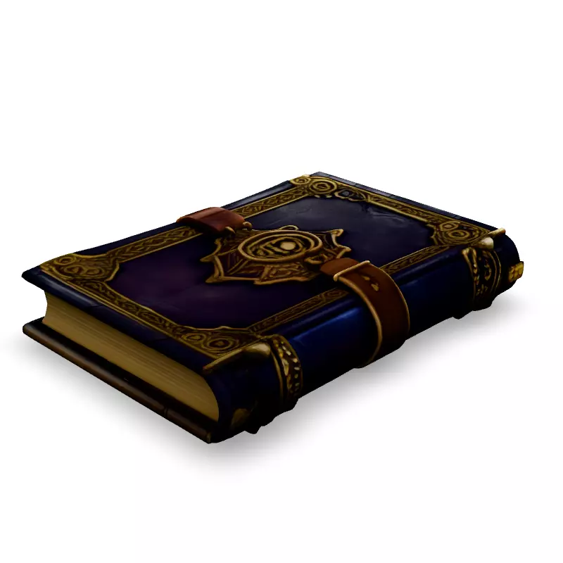 Ornate LeatherBound Antique Book Low-poly 3D model_5