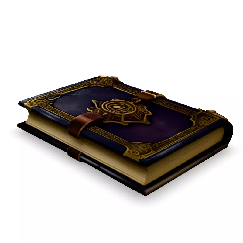 Ornate LeatherBound Antique Book Low-poly 3D model_4