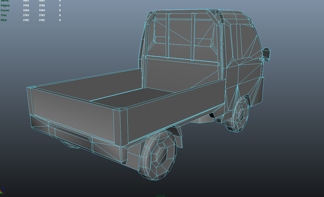 PBR Minitruck Lowpoly suzuki nissan pickup truck 3D model_12