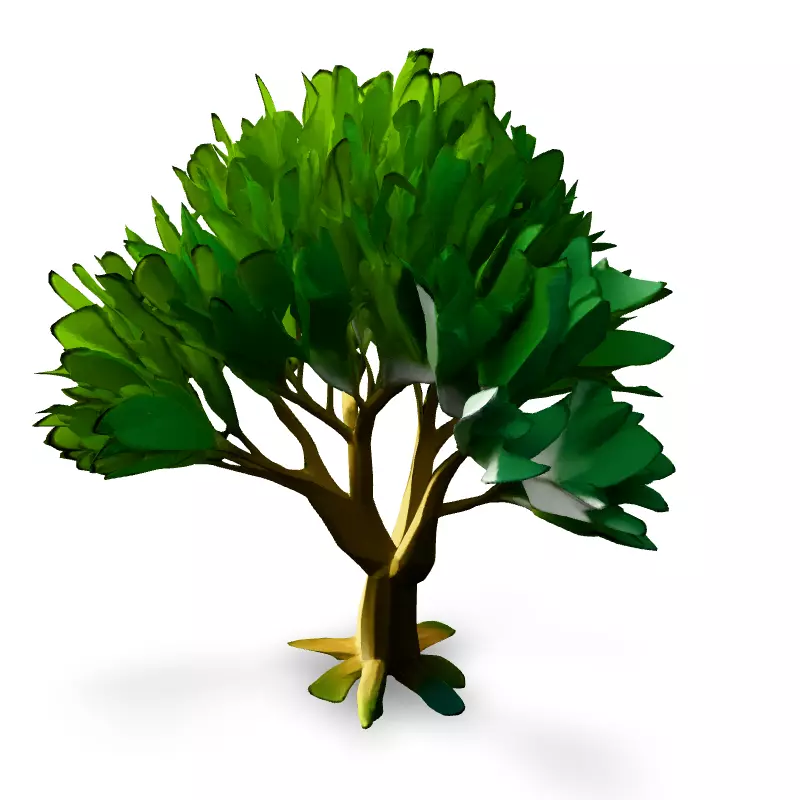 Low Poly Stylized Tree Low-poly 3D model_5